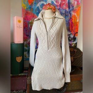 Pretty FREE PEOPLE Sweater Tunic Dress Neutral Tone Cozy Comfy LOVE IT Medium 🥰